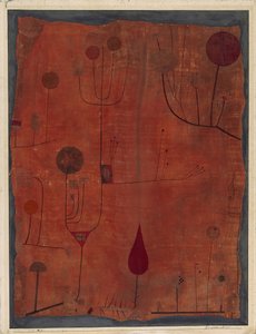 Frugter på rødt, 1930. af Paul Klee