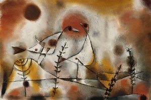 Snekyllinger; Schneehuhn, ca. 1920 (gouache, pen og blæk og pensel på papir) af Paul Klee