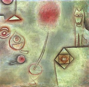 Stilleben med dyrestatuette; Stilleben med dyrestatuette af Paul Klee