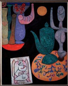 Stilleben på sort baggrund - maleri af Paul Klee