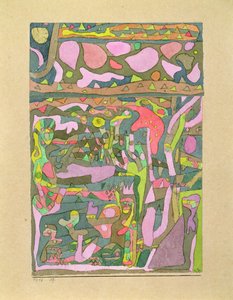 Solen opdager, at verden af farver allerede eksisterer, kompliceret sammensætning af Paul Klee