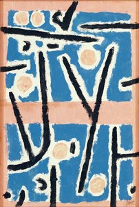 Uden titel (Signs of Growth) 1937 (farvet pasta, tempera og kridt på papir) af Paul Klee
