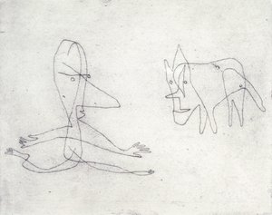 Hvorfor løber han? af Paul Klee