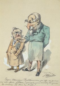 Monsieur Prudhomme og Napoleon III (akvarel) af Paul Klenck