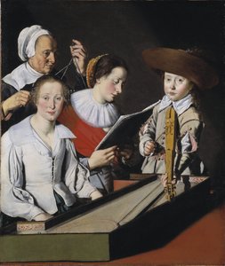 Une fete musicale - A Musical Party, af La Tarte, Paul (?-1636). Olie på lærred. Mål: 116x98,8 cm. Nationalmuseum Stockholm af Paul La Tarte