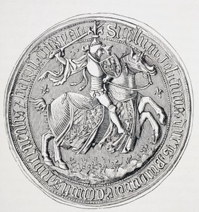 Segl af Jean Ii, hertug af Burgund, greve af Nevers og baron af Donzy 1371 - 1419. af Paul Lacroix