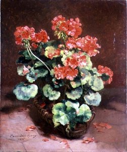 Blomster i en kurv af Paul Lecuit Monroy