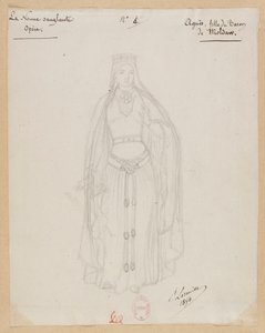 Gounod - Den blodige nonne - Fire kostumemodeller af Paul Lormier - 4. Agnes, datter af baron Moldaw af Paul Lormier