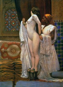 Harem: After the Bath, ca. 1894 (farve litho) af Paul Louis Bouchard