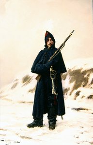 Soldat i sneen