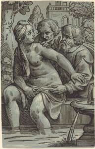Susanna og de ældste af Paul Maupin, after Jacques Stella