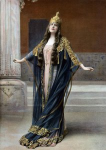 Operasangerinde Lucy Arbell (1882-1947) som dronning Amahelli i operaen "Bacchus", Paris, foto Nadar fra det franske blad "Le Theatre" jul 1909 af Paul Nadar