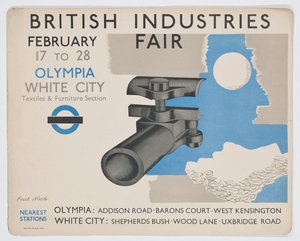 En London Underground-plakat, der reklamerer for British Industries Fair af Paul Nash