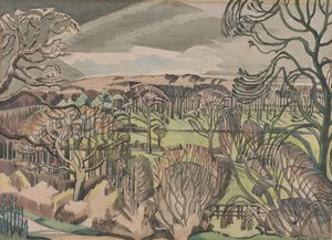 Landskab ved Fulmer, Buckinghamshire af Paul Nash