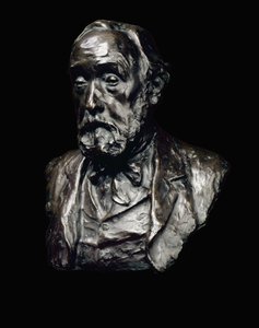 Portræt af Edgar Degas (1834-1917) 1907 (bronze med mørkebrun patina) af Paul Paulin