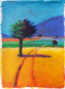 Blue Hill (akryl på kort) af Paul Powis