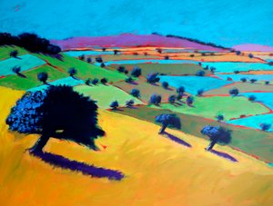 Broadway, 2024 (akryl på plade) af Paul Powis