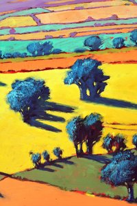 Cotswold Way close up 2 (akryl ombord) af Paul Powis