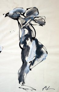 Life Drawing, 2024 (blæk på papir) af Paul Powis