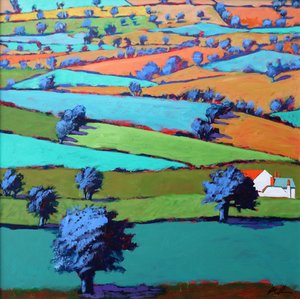 I nærheden af Sidmouth (akryl om bord) af Paul Powis