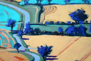 Rural Lane #3, 2022 (akryl på plade) af Paul Powis