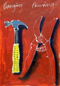 Tools From My Shed II, 2024 (akryl på papir) af Paul Powis
