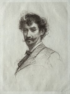 James McNeill Whistler med White Lock og Monocle af Paul Rajon