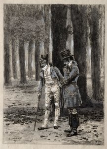 Studie af to figurer af Paul Rajon