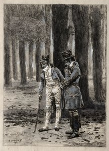 Studie af to figurer. af Paul Rajon