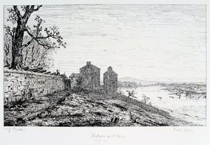 Batteri af St Ouen, belejring af Paris, 1870-1871 af Paul Roux