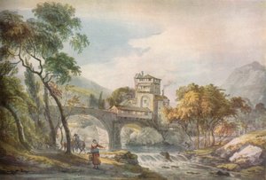 Et klassisk landskab, c1700-tallet af Paul Sandby
