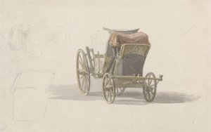 En træner med kongeligt våbenskjold, ca. 1764 (blyant & w/c på papir) af Paul Sandby