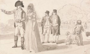 En familie i Hyde Park af Paul Sandby