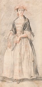 En dame med en fan af Paul Sandby