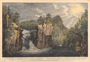Udsigt over vandfaldene ved Passaic, eller Second River, i provinsen New Jersey af Paul Sandby