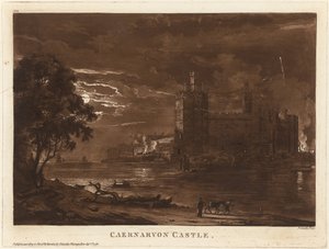 Caernarvon Castle (nat) af Paul Sandby