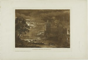 Caernarvon Slot af Paul Sandby
