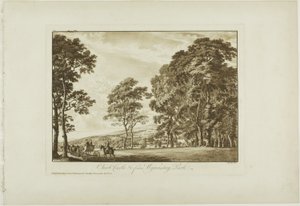 Chirk Castle og ca. fra Wynnstay Park af Paul Sandby