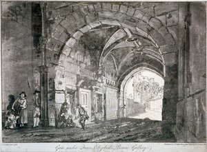 Port under dronning Elizabeths billedgalleri, Windsor Castle, Berkshire, 1812 af Paul Sandby