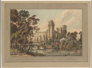 Udsigt over Warwick Castle af Paul Sandby