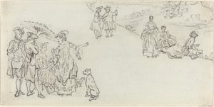 Mine damer og herrer i en Country Park af Paul Sandby