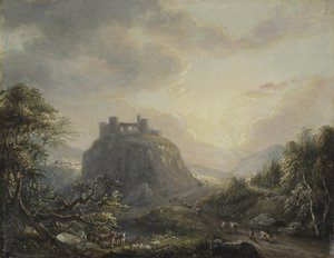 Landskab med et slot af Paul Sandby