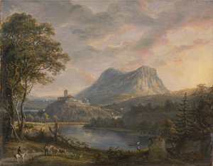 Landskab med en sø af Paul Sandby