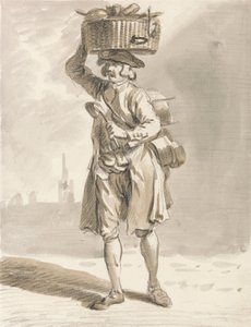 London Cries: A Man with a Basket (Mand sælger gryder og pander) af Paul Sandby