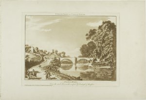 Overton Bridge/Over floden Dee, på grænserne af Denbigh og Flintshire af Paul Sandby