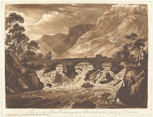 Pont-y-Pair over floden Conway over Llanrwst i grevskabet Denbigh af Paul Sandby