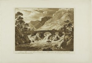 Pont y Pair over floden Conway over Llanrwst i grevskabet Denbigh af Paul Sandby