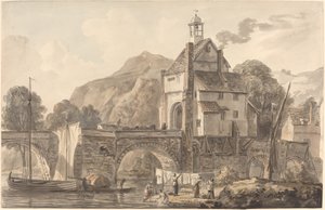 Broen ved Bridgnorth i Shropshire af Paul Sandby