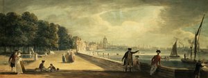 Udsigt over byen fra terrassen i Somerset House af Paul Sandby