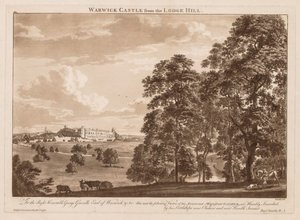 Udsigt over Warwick Castle: Warwick Castle fra Lodge Hill af Paul Sandby